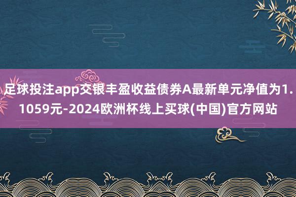 足球投注app交银丰盈收益债券A最新单元净值为1.1059元-2024欧洲杯线上买球(中国)官方网站