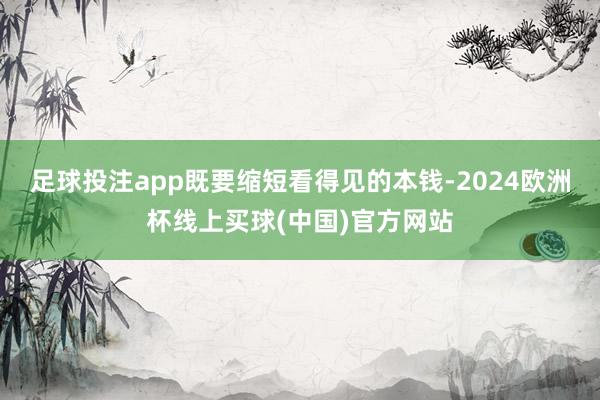 足球投注app既要缩短看得见的本钱-2024欧洲杯线上买球(中国)官方网站